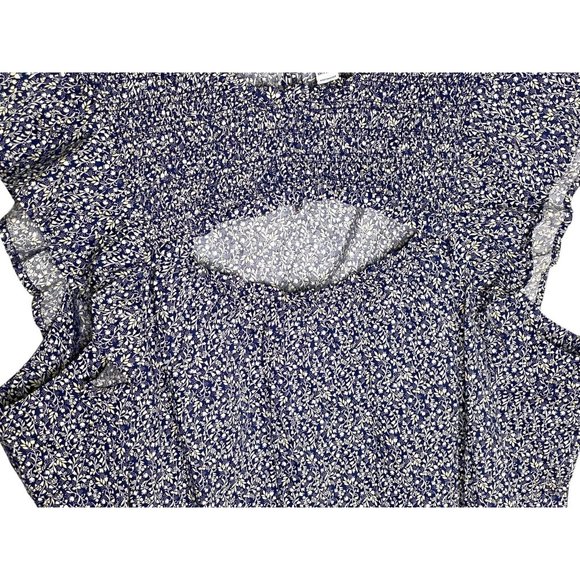 Old Navy Women's Blue Floral Flutter Sleeveless‎ Smocked Top 3X Boho Festival - Picture 4 of 6